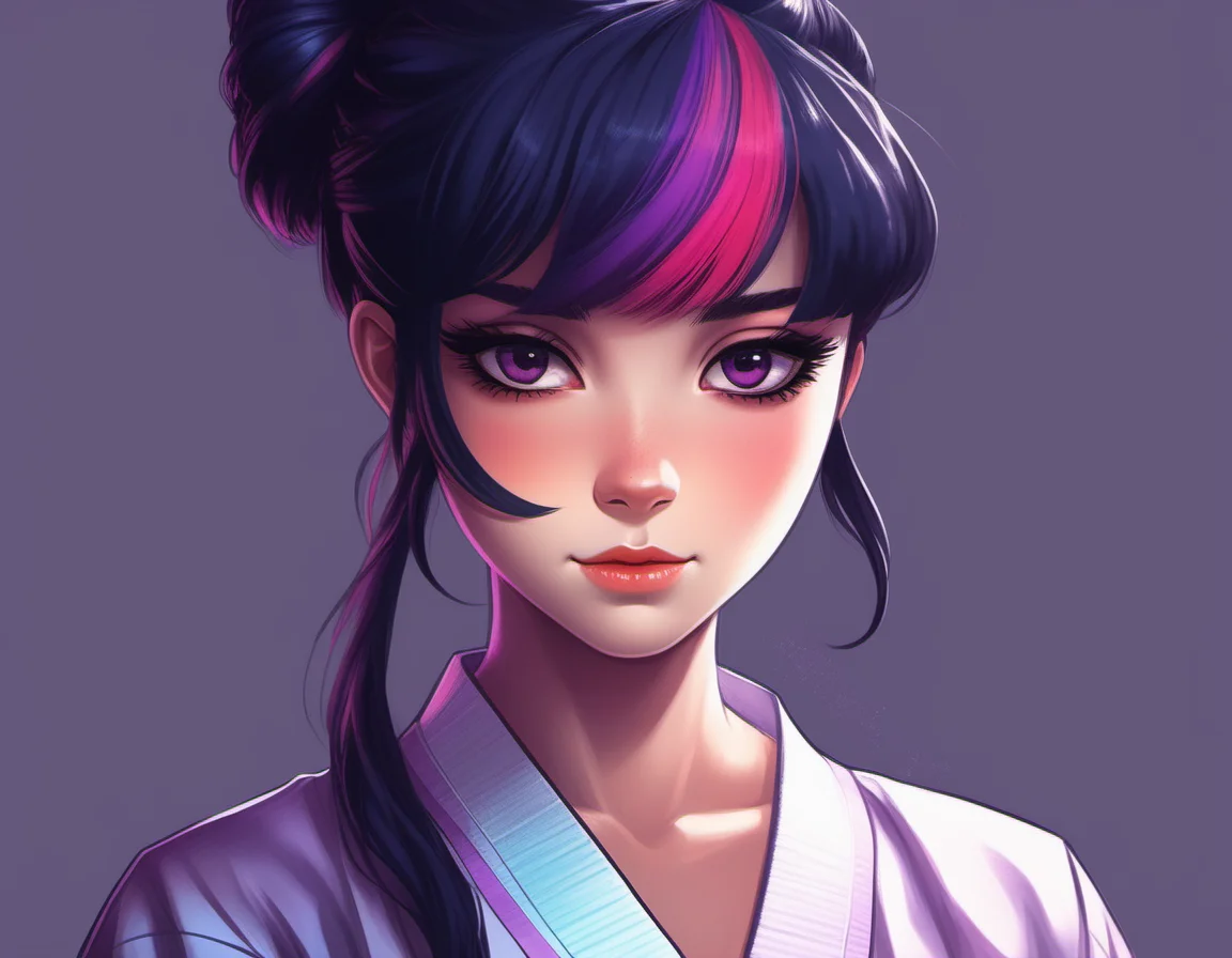 a [cute|stunning] anime [woman|girl] twiggy in a karate pose, gi, vibrant colors, gorgeous, majestic, beautiful, cute, (art by Alena Aenami), (art by Beeple), (art by clive barker), masterpiece, professional, intricate detail, countershading, beautiful, Refined, trending on pixiv, keyart, denoise, sharp focus <lora:twiggyxlv3:1> ~*~aesthetic~*~, *~cinematic~*~