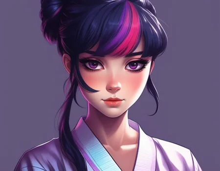 a [cute|stunning] anime [woman|girl] twiggy in a karate pose, gi, vibrant colors, gorgeous, majestic, beautiful, cute, (art by Alena Aenami), (art by Beeple), (art by clive barker), masterpiece, professional, intricate detail, countershading, beautiful, Refined, trending on pixiv, keyart, denoise, sharp focus <lora:twiggyxlv3:1> ~*~aesthetic~*~, *~cinematic~*~