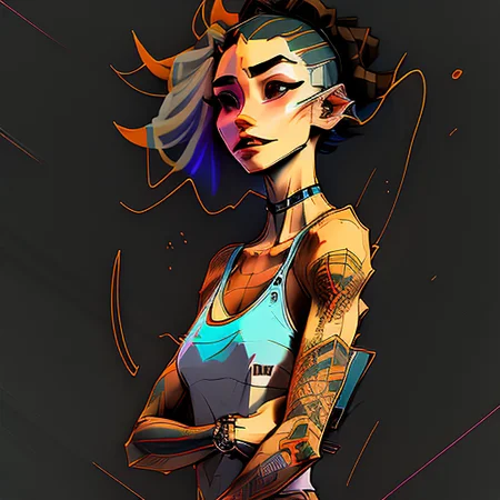 tonalism full body portrait of a athletic, aerodynamic, Curious Progressive woman, Ornate, drunk, with brown undercut wearing bandanna , digital art, trending on artstation, highly detailed, fine detail, intricate, outrun, vaporware