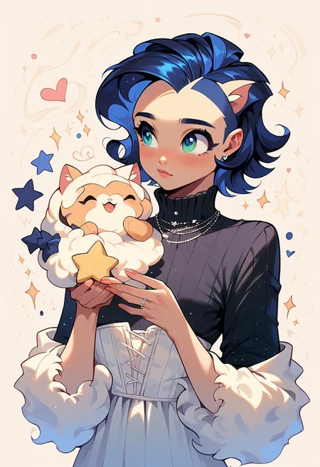 score_9, score_8_up, score_7_up, score_6_up, score_5_up, score_4_up,  <lora:g4l4xyXLP:0.65> g4l4xy, galaxy, black cat, stars, milky way, love, heart,
