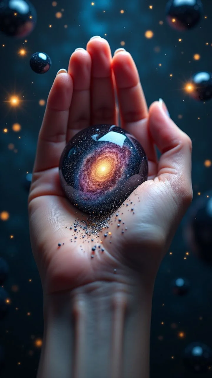 A surreal image of a hand holding a galaxy as if it were marbles, with stars spilling out.
, <lora:aidmaImageUpgrader:0.25> aidmaimageupgrader ,
<lora:aidmaHyperRealismV0.2:0.7> aidmahyperrealism