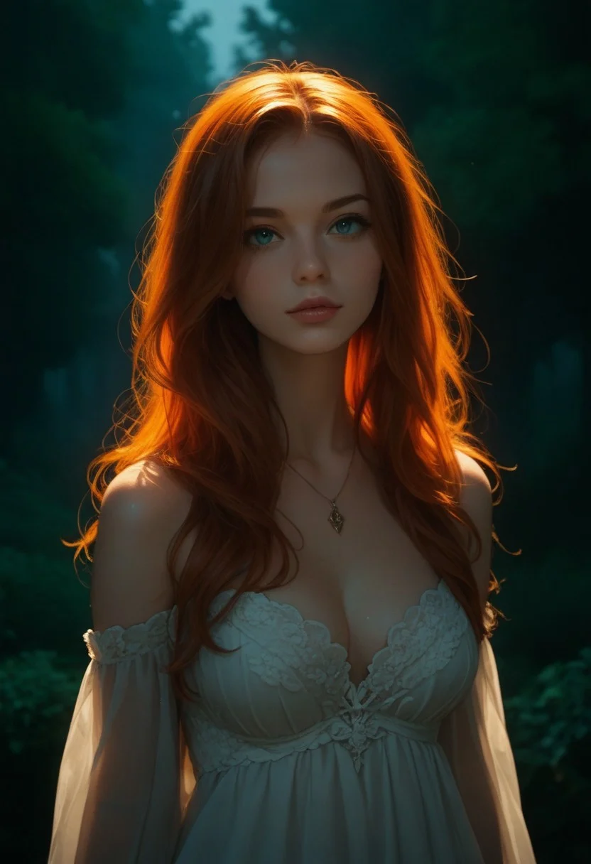 score_9, score_8_up, score_7_up, score_6_up, rating_explicit, score_9, score_8_up, score_7_up, A large majestic mountain with a village resting at its summit, a beautiful  girl, subsurface scattering, Photorealistic, Hyperrealistic, analog style, realistic, film photography, soft lighting, photo, cinematography, high resolution, 8k, long dark hair, brown eyes, young face
masterpiece, 1girl, fullbody , front view , tender eyes, realistic girl, cute face, parted lips, Fine face, very long hair, , glitter lips, girl with a voluptuous body, Girl wearing a very short and sheer light black witch dress, seductive pose, perfect hands, <lora:more_details:-1>, <lora:more_details:1.5>, score_9, score_8_up, score_7_up, , 1girl, young , beautiful, lips, large breasts, tall thin, white pale skin, light blue eyes, ginger hair, very loose long hair with side bangs, very tight and wet dark sexy dress, standing in tin a dark and scary forest at night, some fireflies dancing, old and gloomy trees around, a pumpkin lantern carved like a skull with green fire inside, pale skin, more prism, vibrant color, armor shining with sparkles reflecting light like fractals