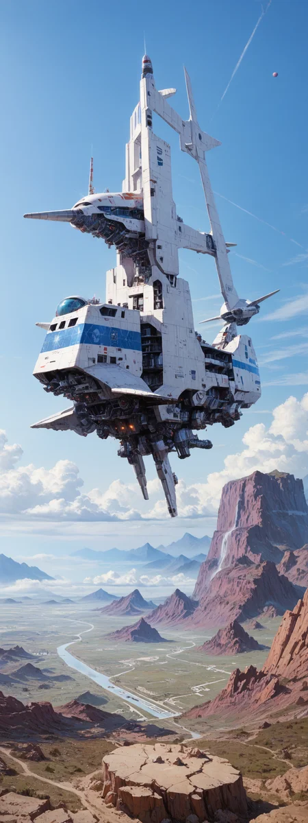 score_7_up, score_6_up, science-fiction, space opera, majestuous space scenery, spaceship, detailed planet, <lora:LOREVER-style_ponyXL:1>