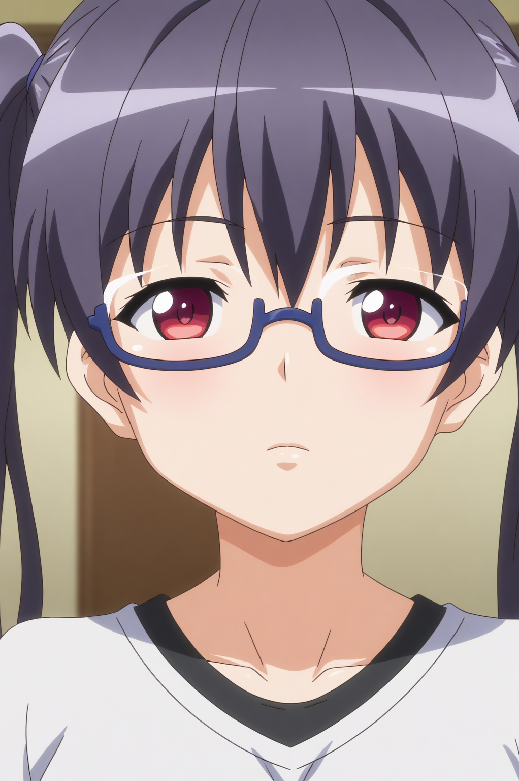 Iori Kousaka, glasses, adult girl <lora:Eroge_H_mo_Game_mo_Kaihatsu_Zanmai-Iori_Kousaka-PDXL:0.8>