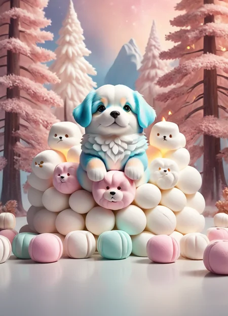 ethereal fantasy concept art of Marshmallow, animal focus, tree, dog, looking at viewer, food, grey background, bright colors, beautiful, inspired, romantic, vibrant, intricate detail, cinematic, symmetry, highly detailed, clear, artistic, color light, saturated, enhanced, colorful, best, fair, open, thoughtful, generous, passionate, hopeful, pretty, fine, joyful, marvelous
<lora:MarshmallowXL:1>, , <lora:FILM_PHOTOGRAPHY_STYLE:0.25> . magnificent, celestial, ethereal, painterly, epic, majestic, magical, fantasy art, cover art, dreamy