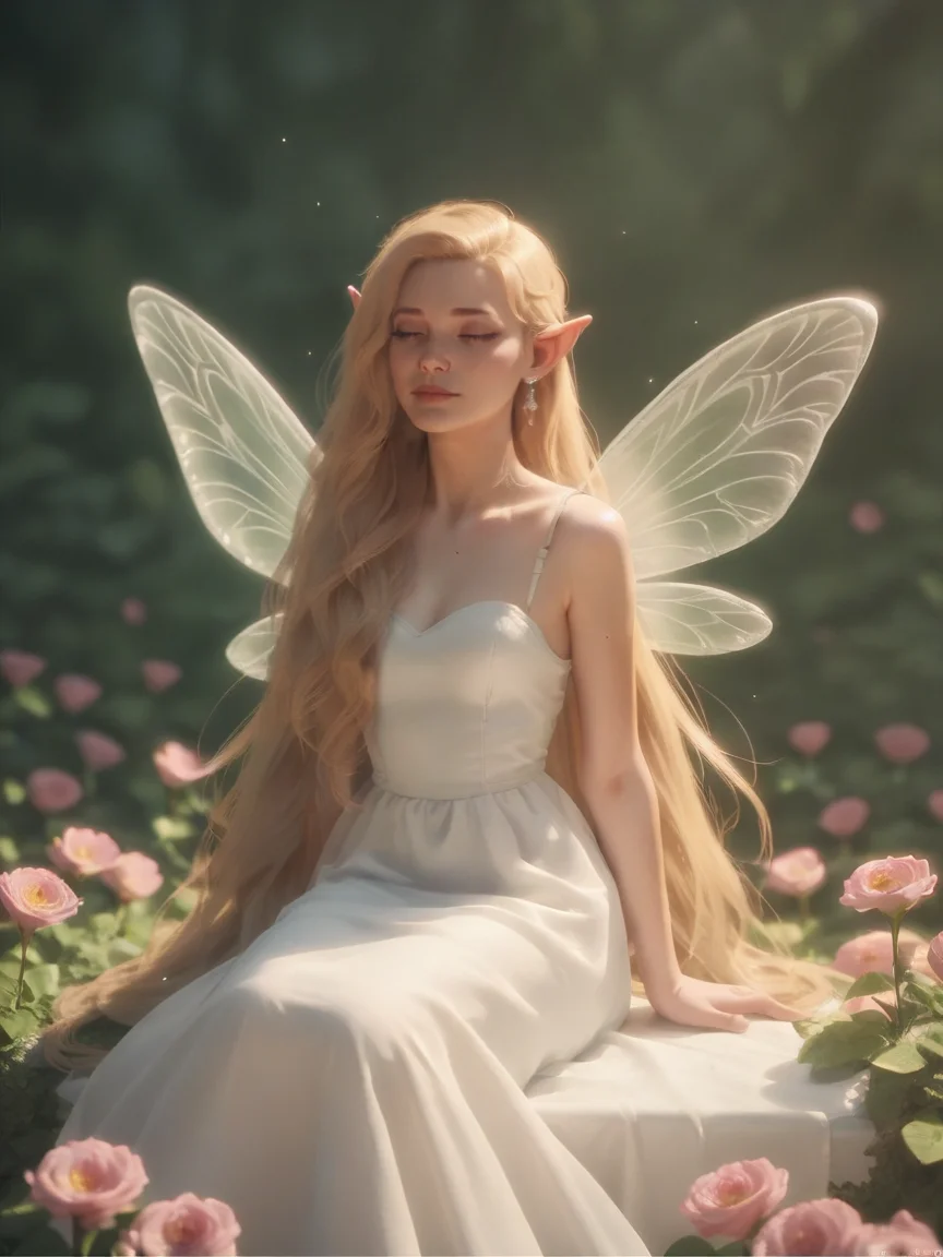 score_9, score_8_up, score_7_up, score_6_up, score_5_up, score_4_up, 1girl, <lora:dr34mc0r3XLP:0.6> dr34mc0r3, long hair, white dress, fairy wings