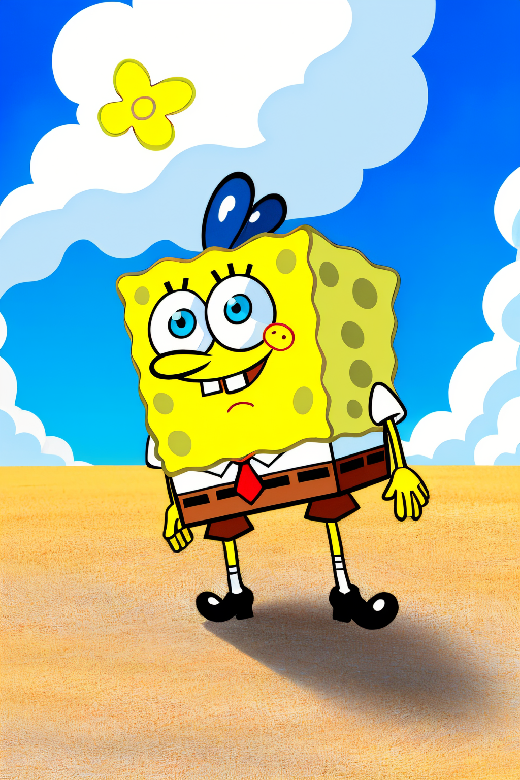 (view from right side), (Realisitc:1.5), spongebob, <lora:EdobSpongeBobSquarePants_v1.0:0.8>