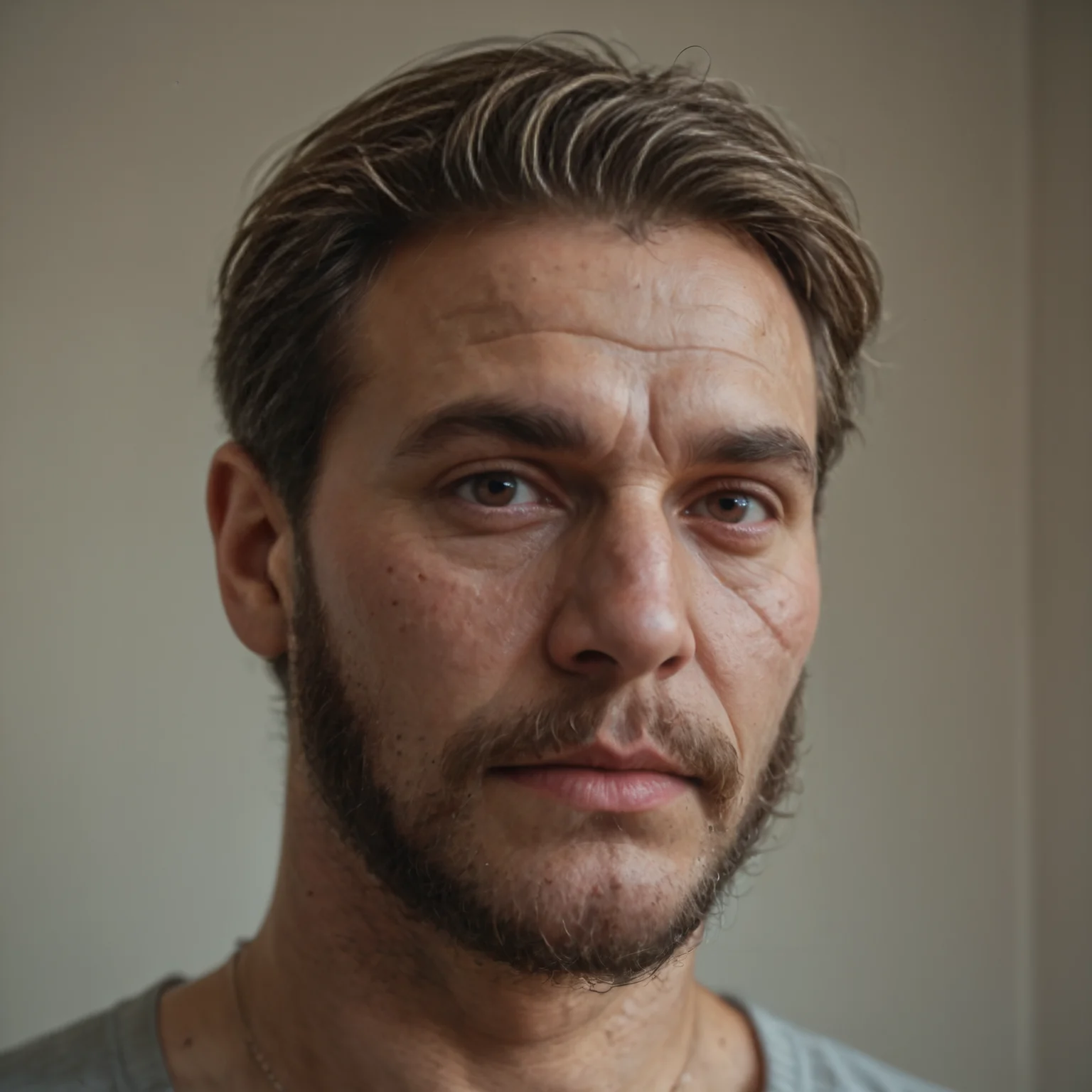 Stable_Yogis_PDXL_Positives
<lora:Super_Skin_Detailer_By_Stable_Yogi_PD0_V1:0.8> natural skin texture, fine pores, realistic skin, intricate skin details, skin dentation, detailed eyes, detailed hair,
<lora:Super_Eye_Detailer_By_Stable_Yogi_SDPD0:0.3> UHD, 4K, cinematic close-up of a rugged middle-aged man, dark brown eyes, deep wrinkles, salt-and-pepper beard, freckled skin, and golden hour lighting.