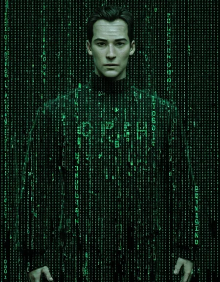 detailed, om0atrix0, 1boy, solo, male focus, glitch, text focus, code
