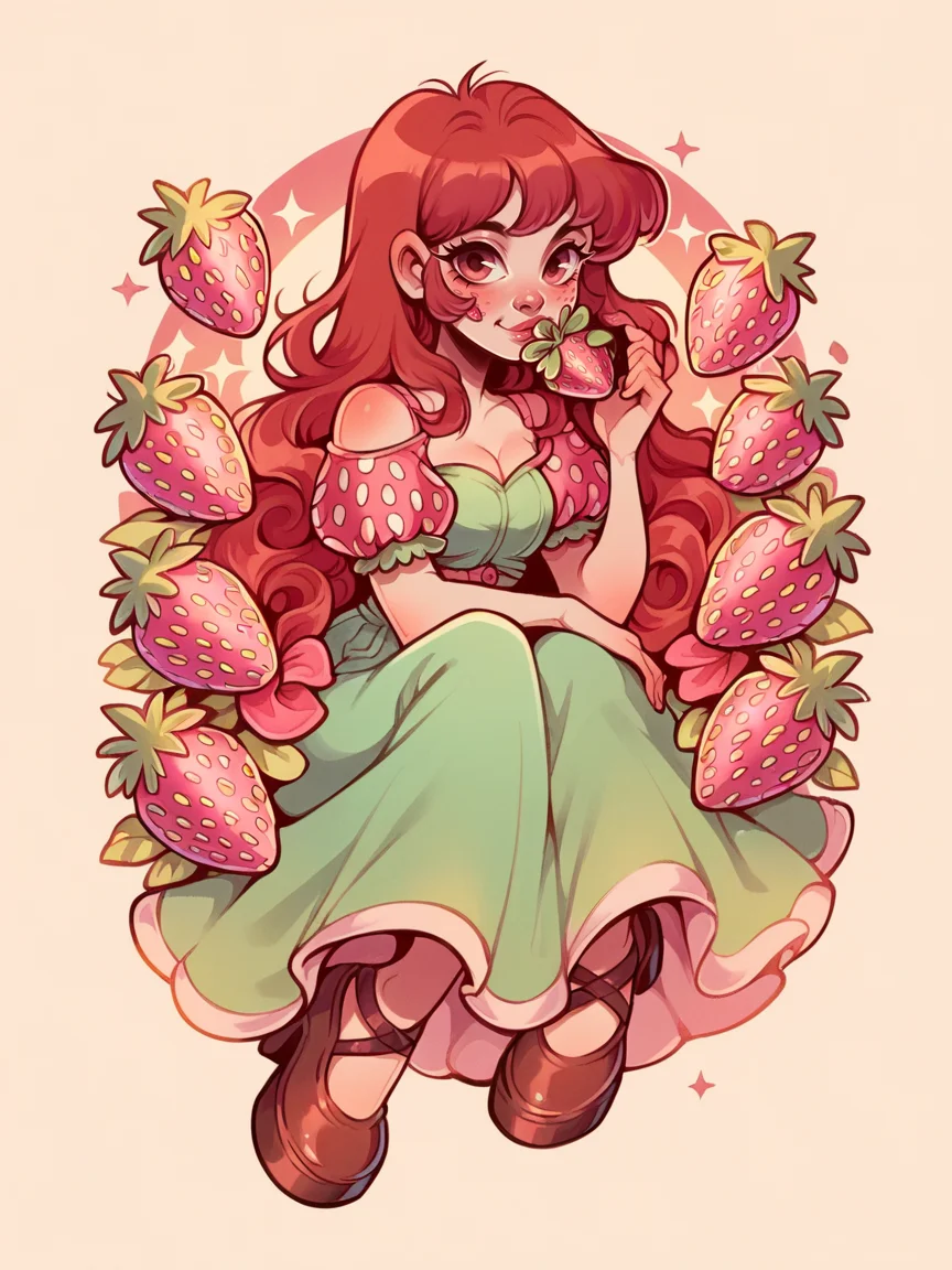 Ugly score_9, score_8_up, score_7_up, score_6_up, 1girl <lora:butt3redXLP:1> butt3red, looking at viewer, long hair, full body, strawberry,