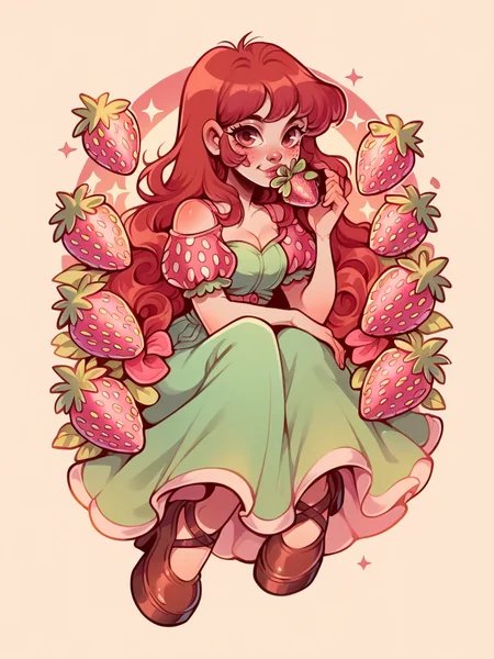 Ugly score_9, score_8_up, score_7_up, score_6_up, 1girl <lora:butt3redXLP:1> butt3red, looking at viewer, long hair, full body, strawberry,