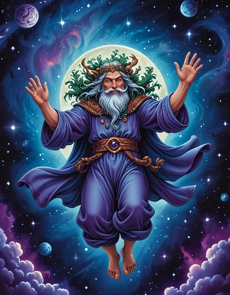 novuschroma06 style druid man floating in space <lora:novuschroma06 style:1>, <lora:sdxl_lightning_8step_lora:1>