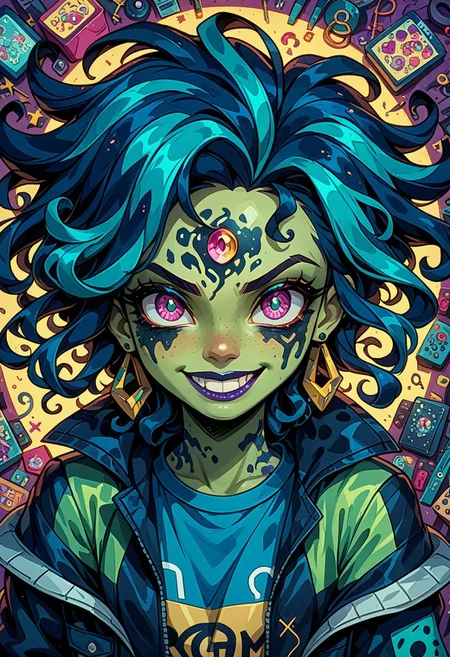 score_9,score_8_up,score_7_up,score_6_up, 1girl, Monster Prom, Polly Geist