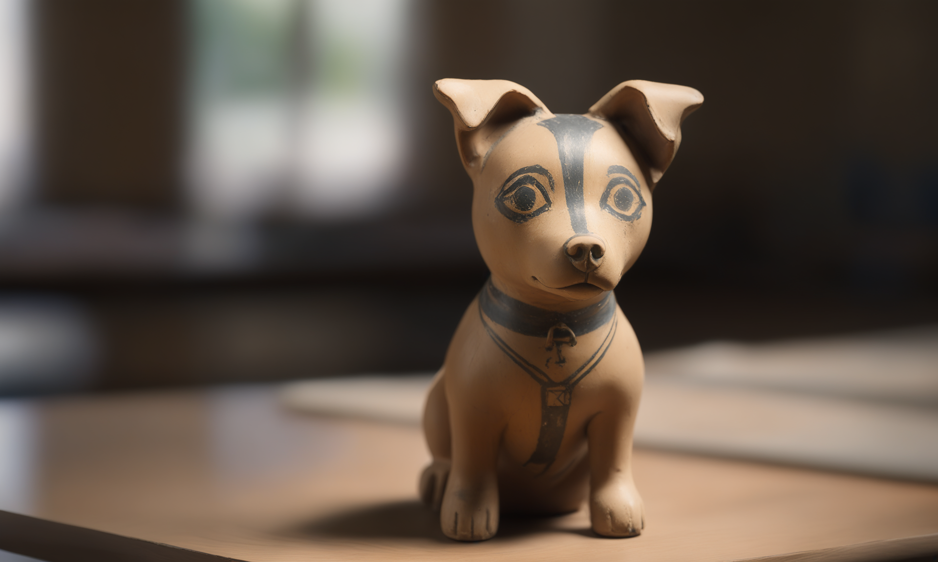 <lora:paintedpotterycd_xl-000004:0.8>,a handmade sculpture toy of a dog made of painted pottery in office scene,paintedpotterycd_xl,miniature,tilt-shift,solo,indoors,chinese zodiac,wooden table,cutie,cute,still life,animal statue,front view,facing viewer,looking at viewer,(Unbelievable Digital Artwork:1.3),fine art,CGSociety,ArtStation,master works, 8K, HDR, UHD, masterpiece, best quality, highly detailed, high resolution, finely detail, extremely detailed, ultra detailed, wallpaper