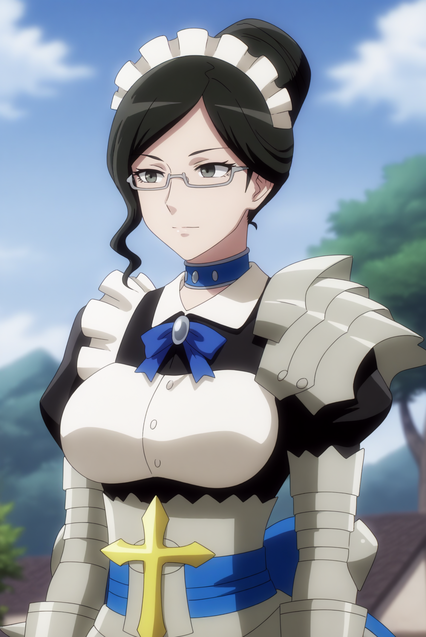 yuri alpha, solo, upper body, maid <lora:commission-overlord_yuri_alpha-PDXL:0.8>
