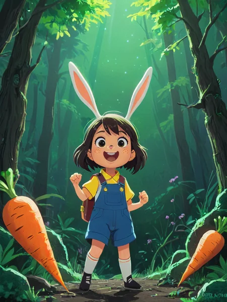 <lora:COOLKIDS_XL_0.3_RC:0.75> kid character,
Rabbit is my dope!, with a bag of carrots, golden ratio, fake detail, style of makoto shinkai studio ghibli genshin impact james gilleard greg rutkowski chiho aoshima
<lora:xl_more_art-full_v1:0.5> <lora:!action-sdxl-V0.5:1> in a zdyna_pose, dutch angle, from below, low camera angle actions scene, foreshortening,