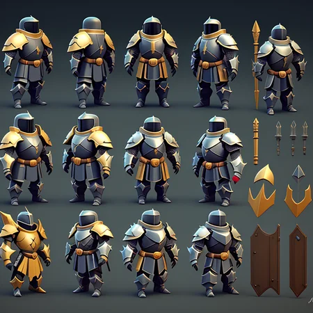 <lora:2dsprite:0.6> 2dsprite character armor space
