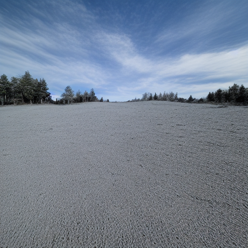 dutch angle, greyscale, footprints, blue sky, nature, no humans, traditional media, spot color, sky