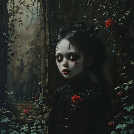 logo of a death metal band, death metal, black metal, doomcore, goth, gothic, ((art of takato yamamoto, art of seb mckinnon, art of junji ito)) dark fantasy, a masterpiece, intricate detail, 16k, hi res, splash screen, dark background, logomkrdsxl, vector, ais-olde