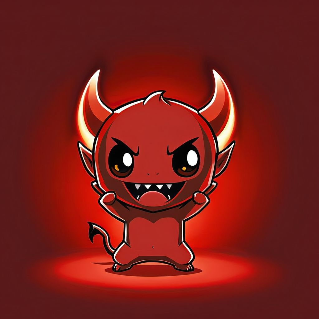 cartoon of Demon  in (ctswx:1.2) style, cute, chibi, joyous expression,  candid pose, glowing Red background, rim lighting,      <lora:Cute_Tshirt_Style_XL_v5.1-000017:1>