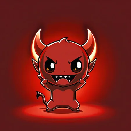 cartoon of Demon in (ctswx:1.2) style, cute, chibi, joyous expression, candid pose, glowing Red background, rim lighting, <lora:Cute_Tshirt_Style_XL_v5.1-000017:1>