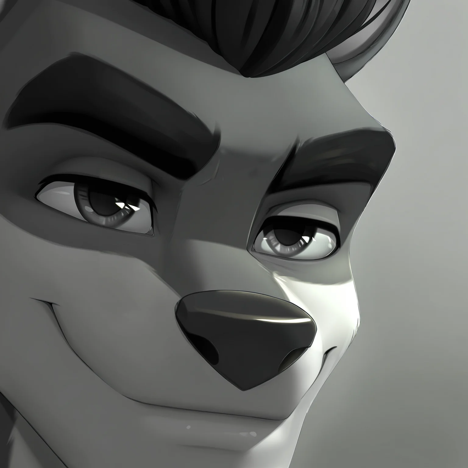 <lora:Gigachad:1> gigachad, black and white, monochrome, close-up, crash bandicoot,, masterpiece, best quality, newest, absurdres, highres, very aesthetic,