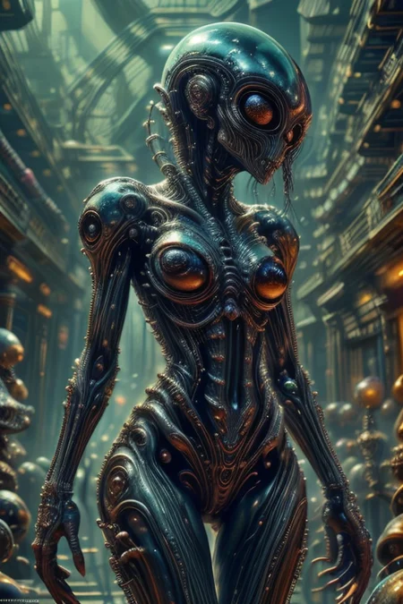 masterpiece,best quality,absurdres,high details,8K,photorealistic,amazing body,at distance,cowboy shot,thigh gap,1girl,necromancer,<lora:detail_slider_v4:3>,<lora:FACE_-_Black_Sclera_v1:0.7>,<lora:Concept_-_Hella-sthetic_v2:0.7>,<lora:Concept_-_Giger-ish_Alien_v1:0.7>,bigbadejo alien_monster,<lora:ral-alienzkin:0.7>, alienzkin,,alien skin,alien,science fiction,, intricate, elegant, highly detailed, symmetry, magical atmosphere, sharp focus, majestic, very coherent, radiant, advanced, cinematic, artistic, fine detail, winning, beautiful, stunning, dramatic light, designed, rich deep colors, perfect professional background, ambient, tailored set composition