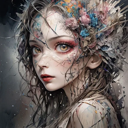 Sultry seductress at party, by Minjae Lee, Carne Griffiths, Emily Kell, Steve McCurry, Geoffroy Thoorens, Aaron Horkey, Jordan Grimmer, Greg Rutkowski, amazing depth,high resolution, ink painting