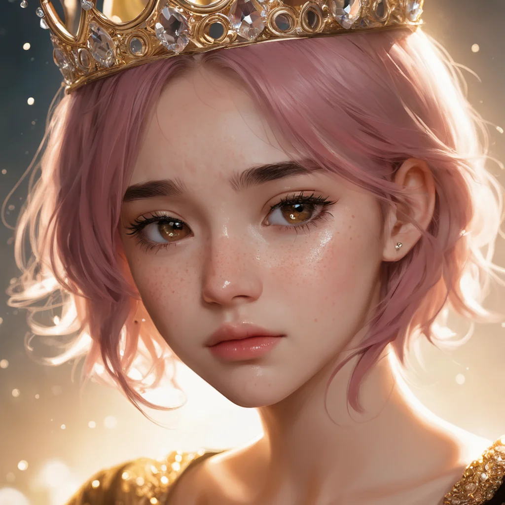 masterpiece, best quality, (1girl), Sam Yang, beautiful detailed eyes, looking at viewer, upper body, pink hair, shy, cat ears, very detailed, high resolution, sharp, sharp image, 4k, 8k,
RAW photo, (photo flash:1.5) (fashion photography) (pictorialist style), fashion shot, realistic photo style, sharp focus
sunlit hall, weeping princess, regal throne, dust particles, tiny stars, tears glistening, profound sorrow, inconsolable grief, loneliness, heartache, despair, grace, majesty, radiant light filtering, golden aura, heavy crown, velvet robes, bejeweled, crystal chandelier, somber ambiance
(full body shot) of a 20 yo princess wearing a crown, she is angry or crying, sad looking, tearful and open-mouthed, reveal sorrow, teary, tear, sorrow, crying, transparent liquid, water tears, glass tears, cute face, unkempt hair, detailed eyes, complexion nuances, dappled light on face, no make-up, detailed face and eyes, very thin eyebrows, pale skin, natural skin texture, (highly detailed skin:1.1), textured skin, (oiled shiny skin:0.5), (skin blemish:1.3), (moles:0.8), (imperfect skin:1.5), intricate skin details, visible skin detail, (detailed skin texture:1.1), (oiled shiny ultra white skin:0.6), mascara, (skin pores:1.1), (light freckles:0.3), skin fuzz, (blush:0.5), (goosebumps:0.5), translucent skin, subsurface scattering, (minor skin imperfections:1.2), wrinkles, vitiligo spots, [brown spots:0.01], [whiteheads], [blackheads], [white pimples:0.01], [red pimples:0.01], beauty spot, skin fuzz, detailed eyes, (round iris:1.1), light reflections in her eye, visible cornea, highly detailed iris, tiny blood vessels in the eye, remarkable detailed pupils <lora:polyhedron_all_sdxl-000005:0.5> <lora:tears-000007:0.6>