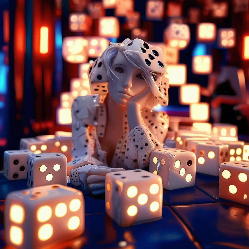 dice girl in a nightclub<lora:dice:1>