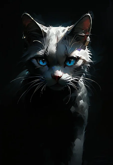 score_9, score_8_up, score_7_up, score_6_up, white Cat, blue eyes,