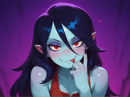 1girl, 
Marceline Abadeer, Adventure Time  
seductive  pose, 
 <lora:DarkfireStyle17:1.25>