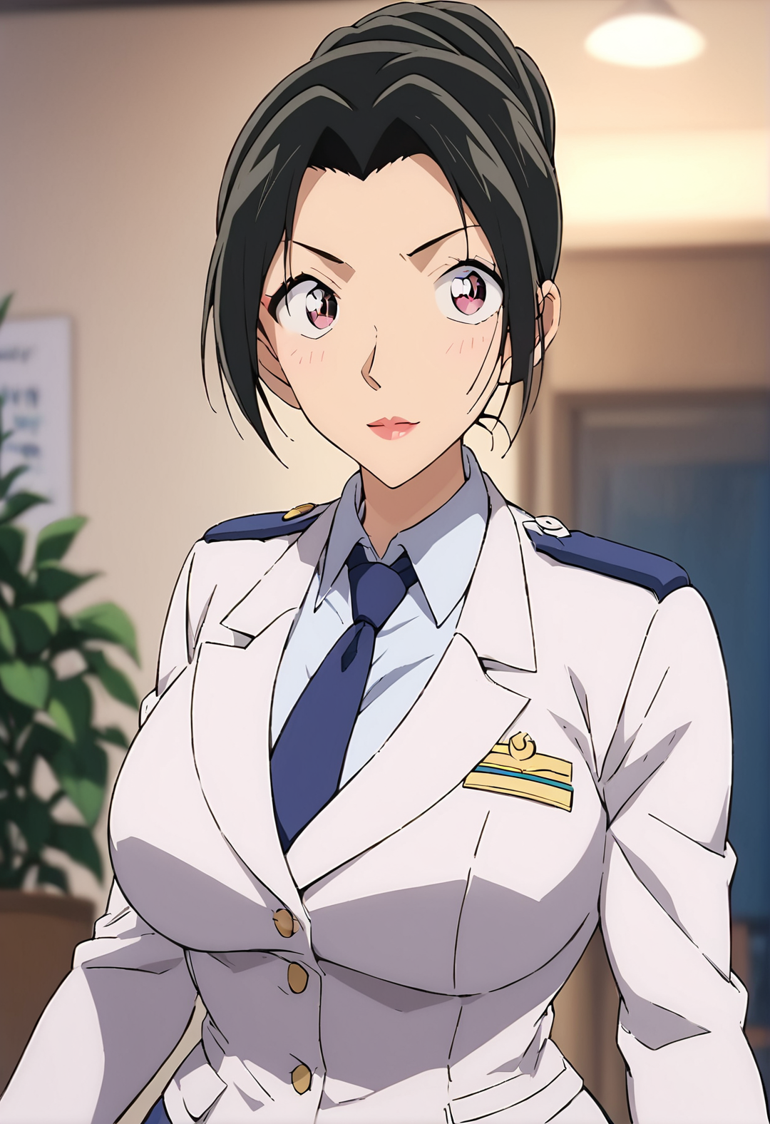 score_9, score_8_up, score_7_up, score_6_up, Light Outline,
((1girl,solo,Portrait,front view,milf,)),
Uehara Yui ,black hair,hair bun,makeup, long black hair,white police uniform, tie,white jacket,blue skirt,
(Sheer Textured Dark Pantyhose,blurry background, ),
<lora:PONY_Yui_Uehara_Anime_Detective_Conan:1>
