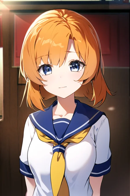 1girl, portrait, serafuku, neckerchief, sailor collar,
ryuuguu rena, orange hair, blue eyes,
<lora:ryuuguuRenaHigurashi_v1:0.7>
<lora:HoukiseiStyle:1>