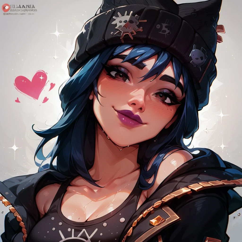 score_9, score_8_up, score_8, score_9, professional portrait, hope_fortnite, seductive face, love face, sparkle, love, heart, blue hair, beanie, head resting on hand, pyjama, relax cloth, hoodie, looking at viewer, tilted head, smiling, close picture, posing, posing at an angle, dynamic sexy pose, medium breasts, medium perfect round breasts, toned body, cute face, very sexy, very cute, adorable, shiny skin, wet skin, volumetric lighting, aesthetic design, dramatic angle, dramatic framing, cinematic framing,