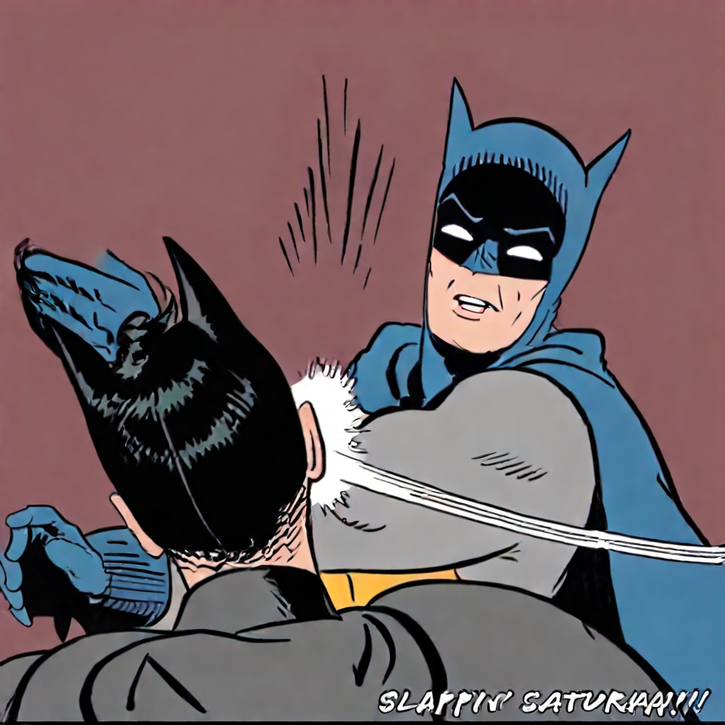 2boys, batman, mask, glove, superhero, cape, black bodysuit, slapping, slapping motion, motion lines, <lora:batman_slap_meme_illustriousXL-000015:1>, slapping, slapping motion, motion lines, masterpiece, highres