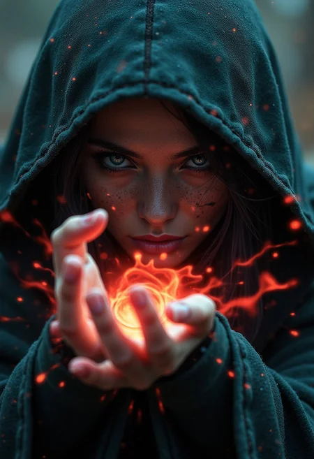 fantasy movie still, HDR, RAW. Photography. MAGICpunk battle and wizard casting spell and magic vortex, closeup, fantasy world, Stunning visuals, Texture, beautiful face features.