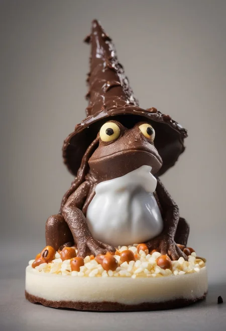 (chocolate frog with a wizard hat made of chocolate with googly eyes), eating chocolate goo, sharp teeth, surrounded by chocolate chips
Close up, space stars background.
(skeleton glowing)
zavy-flrscnc, fluorescent, fluorescent spraypaint,