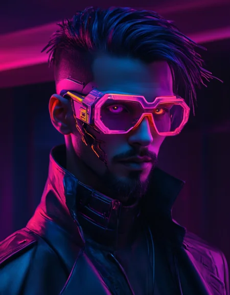 novuschroma82 style cyberpunk man looking at viewer <lora:novuschroma82 style:1>