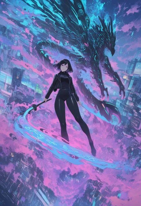 floating through the air above a futuristic city, holding a holographic scepter , male focus, high-quality, street background , space suit made of flowing, Gothic woman, Athletic female, facial stubble, Mechanical dragon, casual look, eyes glowing with ancient knowledge , a swirling vortex of bright neon colors, dress, ethereal effects, wearing leather jacket, A colorful parrot flying through a rainforest canopy. A male samurai with a katana, sky , Ethereal warlock with glowing tattoos