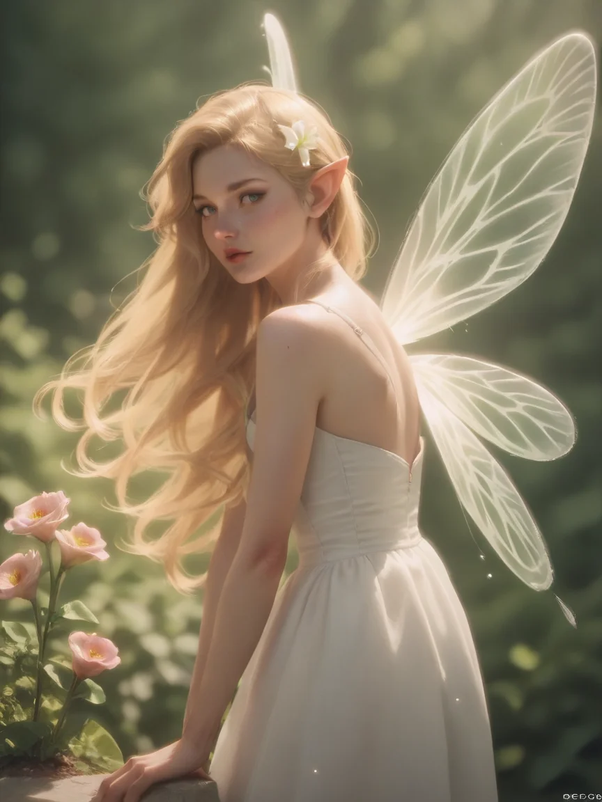 score_9, score_8_up, score_7_up, score_6_up, score_5_up, score_4_up, 1girl, <lora:dr34mc0r3XLP:0.6> dr34mc0r3, long hair, white dress, fairy wings