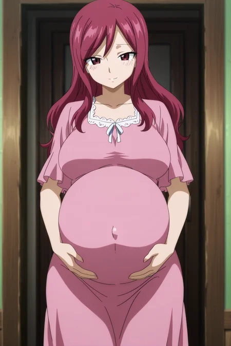 masterpiece, very aesthetic,absurdres,4k,8k,intricate detail,amazing quality,anime coloring, anime screencap,
1girl,
pregnant girl, full-term pregnancy, maternity, big belly, round belly, mother-to-be,
<lora:Fairy_Tail_Final_Series IL:1> fairytailstyle