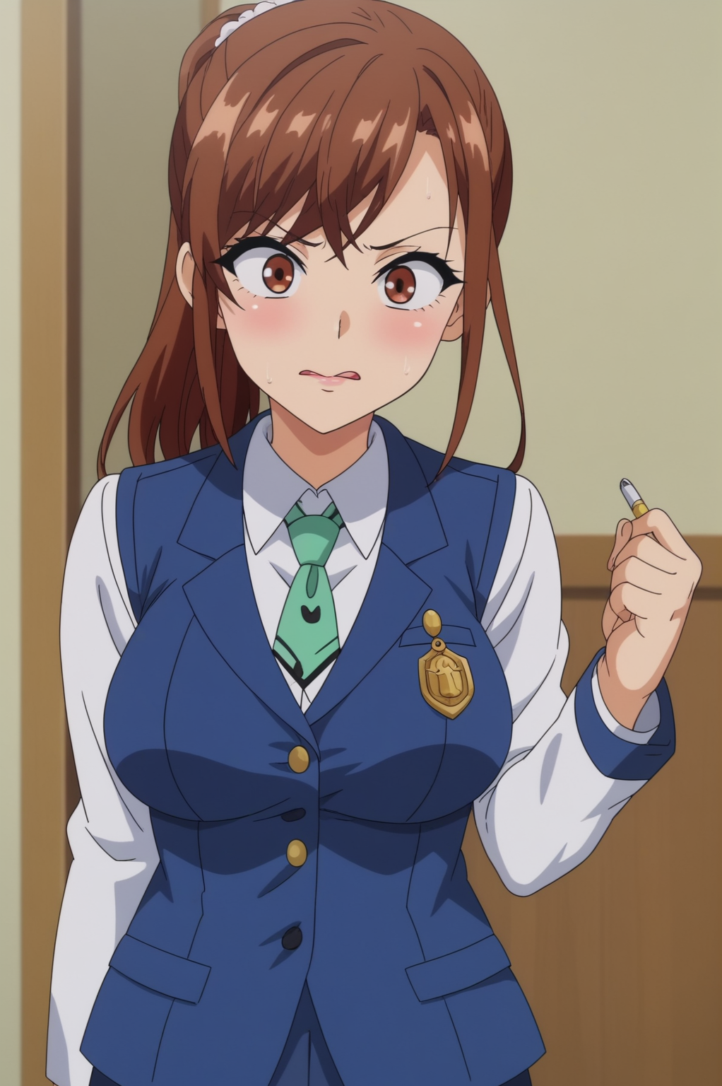 rating_rexplicit, anime screencap,   Hisato, solo <lora:commision-Himawari wa Yoru ni Saku-Hisato-PDXL:0.8>,