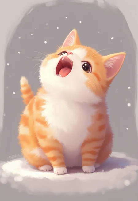 In the style of ff-gf, a cute cat