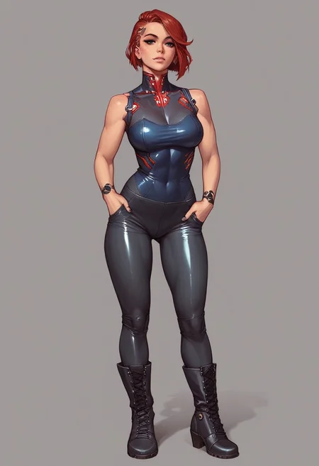 <lora:Alita:0.7> 1 girl, solo, alita, cyborg, berserker body, standing, black bodysuit, hands on pockets, boots, robot legs, cyberpunk city background, sleeveless, at night
sharp focus, score_9, score_8_up, score_7_up, score_6_up, score_5_up, score_4_up
score_9, score_8_up, score_7_up, score_6_up, source_cartoon, rating_explicit, Expressiveh, full body, dynamic pose
