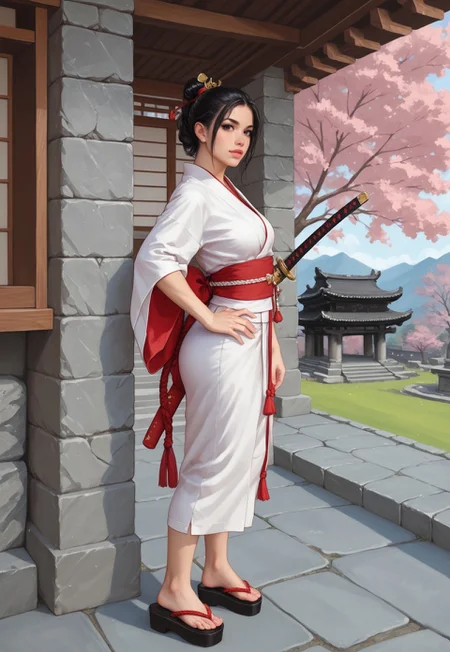 safe_pos, core_9, score_8_up, score_8, semi realistic, ultra detailed, 8k, high quality, hi res, high quality, detailed eyes, perfecteyes, detailed face, 1girl, sharp focus, cowboy-shot, focus on hip, (1girl:1.2), ninja assassin, stealthy outfit, (((katana))), pale skin, short straight black hair, realistic, cinematic angle, cinematic lighting, athletic body, focused face, dark eyes, stealthy pose
BREAK
infiltrating a feudal Japanese castle at night
BREAK
source_ninja_art, rating_explicit, expressive, full body, dynamic pose
BREAK
detailed beautiful background, traditional Japanese architecture, moonlit gardens, cherry blossom trees, ancient stone walls, serene ponds, mysterious shadows
(((full clothed)))