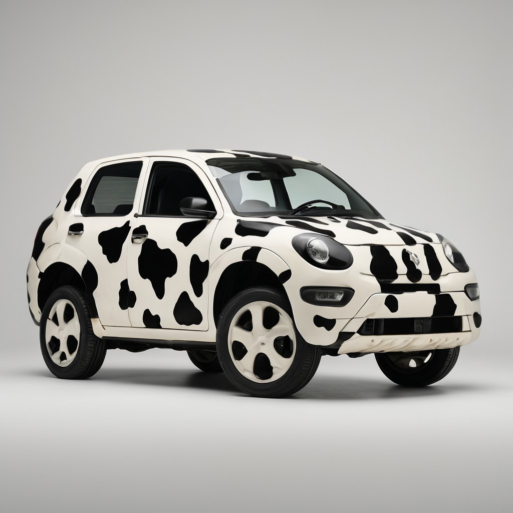 Cow Print car, car Made Of Cow Print,