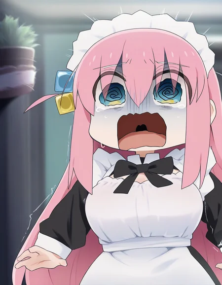 1girl, long hair, hair cubes,  bocchi the rock!, @ @, open mouth, maid, medium breasts, nervous, panicking, screaming, gotoh hitori, 
,,,,,,,,,,,,,,,,,,,,,,,,,,,,,,,,,,,,,,,,,,,,,,,,,,,,,,,,,,,,,,,,,,,,,,,,,,,,,,,,,,,,,,,,,,,,,,,,,,,,,,,,,,,,,,,,,,,,,,
 <lora:dagasi_style_illustrious01_v1-000037:1.2>