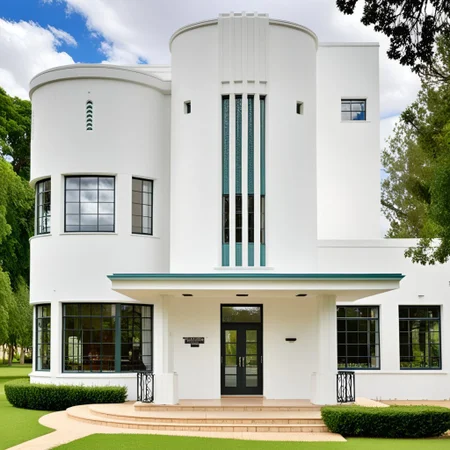 <lora:JJsStreamlineModerne_XL:1>  , ((streamline moderne)), outdoor,,  building, window, grass, tree, , balcony,  ,   center composition,door, column, beam, sky, cloud, day,, photography, capturing moments, storytelling, creative composition