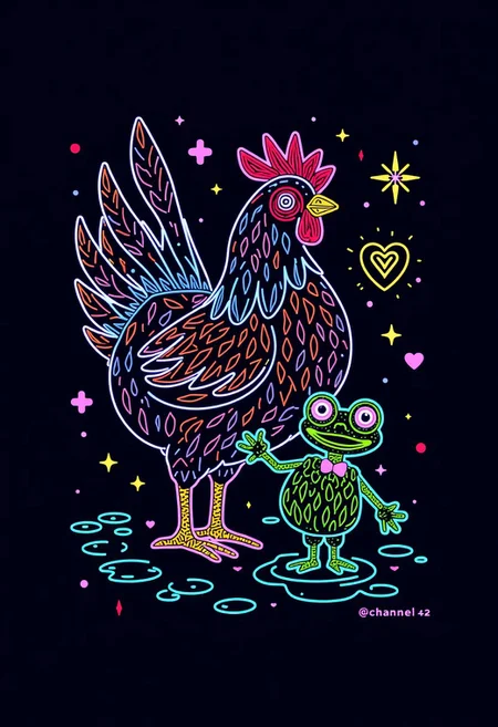 *Channel_42* *中* *Flow in Neon Love*
A song for my marketing team.
A chicken that only says 'book' and George, The Frog of Destiny, who only says 'read it'
*Shutting Down*
*Going Dark*
*Offline*